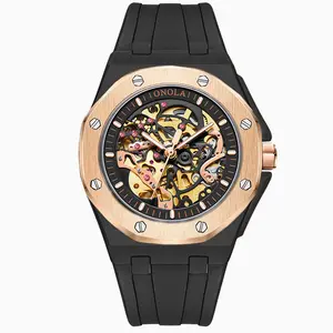 ONOLA Fully Automatic Mechanical Watch Fashion Multi Color Silicone Strap Waterproof