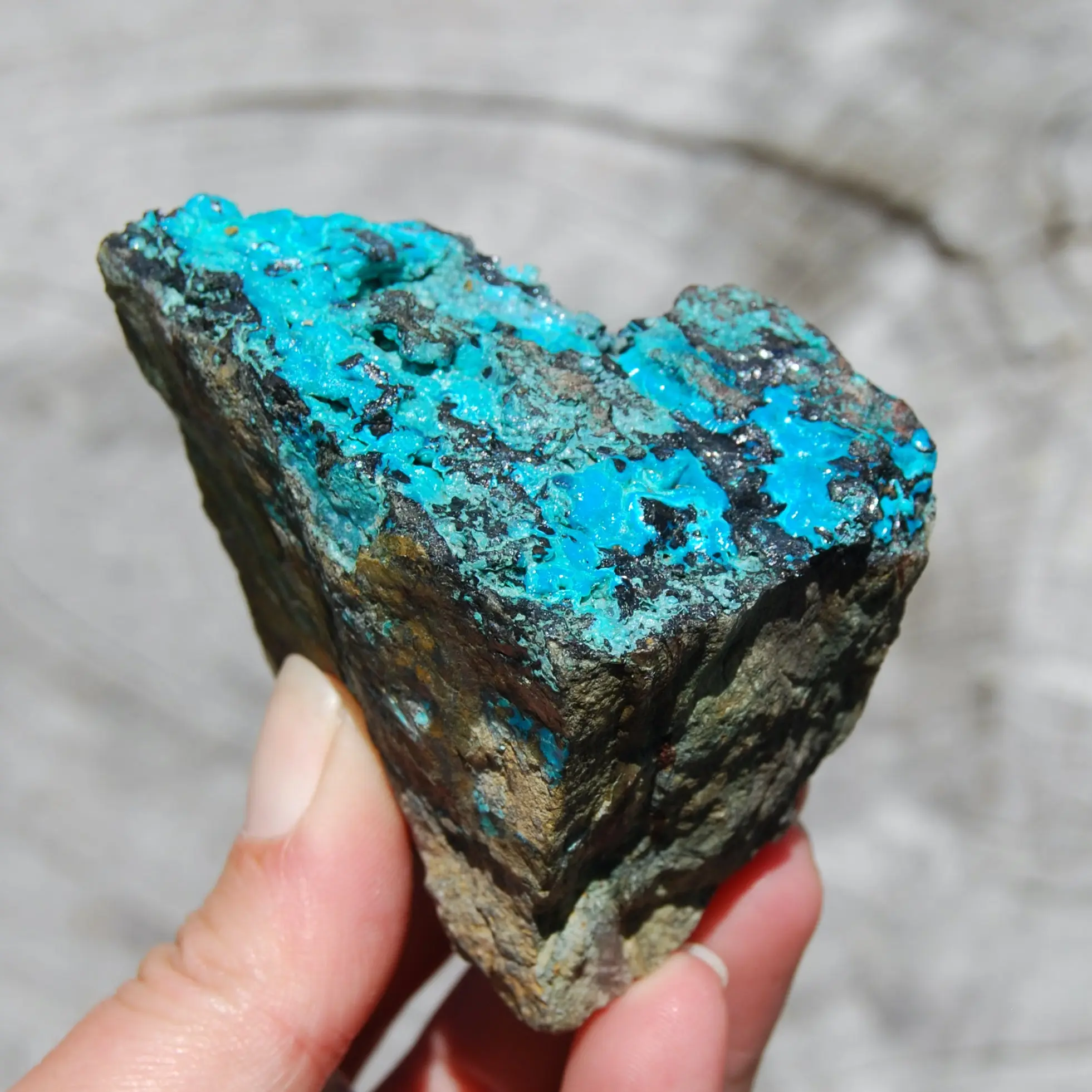 3in Raw Silica Chrysocolla Crystal, Congo cr6