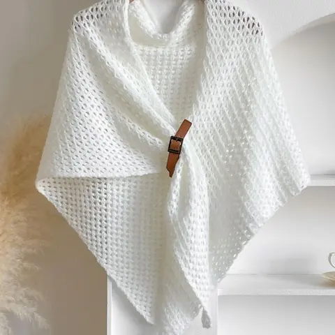 Women's Solid Color Knitted Scarf, Casual Versatile Boho Style Shawl for Women, Fashion Shawl Wrap, Fashion Accessories for Daily Wear, Trendy All-match & Exquisite Scarf for Birthday Gift, Casual Soft Shawl, Knitwear Knitted Shawl