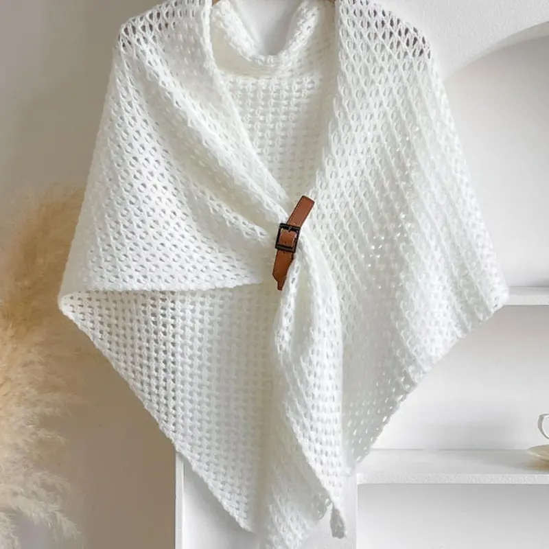 Women's Solid Color Knitted Scarf, Casual Versatile Boho Style Shawl for Women, Fashion Shawl Wrap, Fashion Accessories for Daily Wear, Trendy All-match & Exquisite Scarf for Birthday Gift, Casual Soft Shawl, Knitwear Knitted Shawl