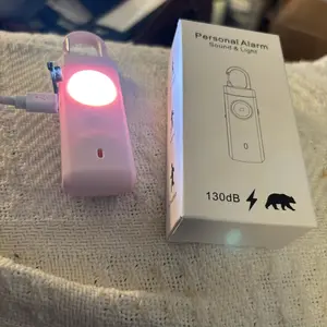 Personal Safety Alarm with 130dB Siren & LED Light Rechargeable Portable for Night Lighting Multiple Colors Wireless Alarm for each person
