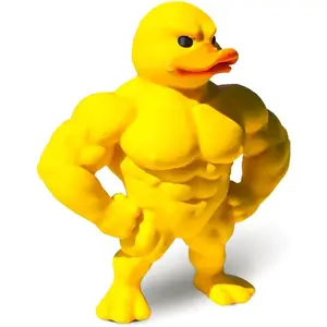 Muscle Duck Statue, Novelty 3D Desktop Decoration, Cute Bookshelf Whimsical Figurine, Indoor Outdoor Home Decor Gift Idea, Cute Collectible Figurines