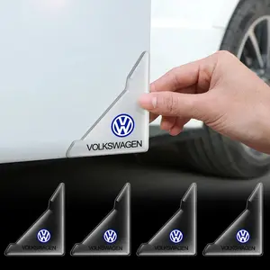 2PCS Transparent Car Door Corner Protector Covers Edge Guard Anti-Collision Scratch For Volkswagen Golf Polo TDI R32 MK4 GTI