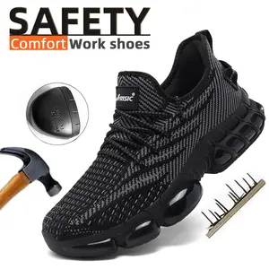 ARISIC Men's Steel Toe Safety Sneakers Lightweight Athletic Work Shoes for Comfortable All-Day Wear & Versatile Use in Work Environments