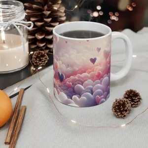 Romantic Heart Cloud Mug, Gift for Lovers, Cute Coffee Cup for Her, Valentine's Day Decor, Cozy Homeware, Love Motivation coffee mug