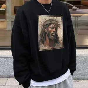 Black Jesus Sweatshirt, Jesus Christ Graphic Tees, Christian Sweatshirt Jesus, Christian Apparel, Comfortable Unisex Classic Hoodie Sweatshirt