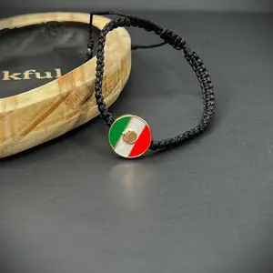Mexican Handcrafted Bracelet with Adjustable Medal Flag Design - Fashion Accessories Costume Jewelry & Accessories Bracelets & Bangles