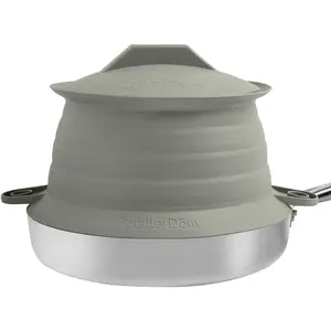 Silicone Splatter Guard – Fits 8 and 10 Inch Pots (20 and 25 Centimeters) – Microwave Safe and Durable - Includes 8” Lid - Food and Oil Splash Guard (Smoke, Small)