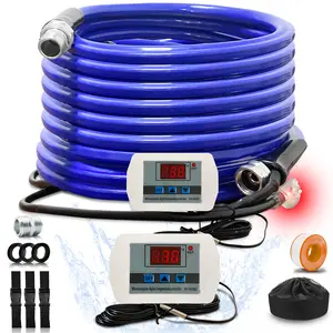 AYJKSEVEN Heated Water Hose for RV 100FT Drinking 5.0 Upgrade with Digital Display Thermostat to Keep Fresh Water Running in Winter Freezing Temperatures Down to -45℉, Electric Camper Garden Hose Heater
