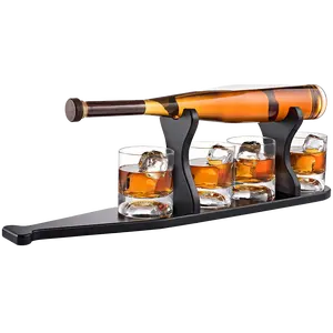 Baseball Bat Whiskey & Wine Decanter 4 Baseball Glasses, Spirits Set - Baseball Coach Gifts, Baseballs Lovers Coaches, Dad, Boyfriend, Brother, Friend Gift - For Whiskey & Wine (Baseball bat base)