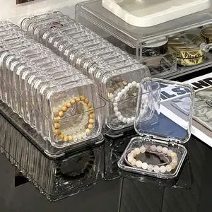 1/5/12pcs Portable Clear Jewelry Storage Box Transparent Dust-Proof Jewelry Storage Box, Dust-Proof Bracelet Necklace Jewelry Display Box, Desktop Crystal Bead Jewelry Storage Box,Suitable For Storing Jewelry, Beads, Game Cards And Business Cards