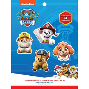 Nickelodeon Paw Patrol Peeking Heads Decals - 4 High-Quality Outdoor Rated & Water-Resistant Decals Featuring Chase Marshall Rubble & Skye