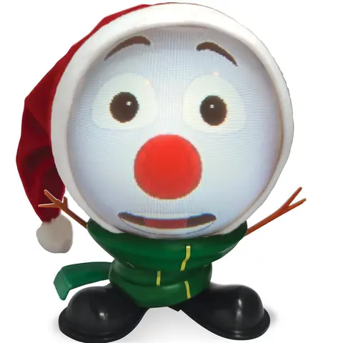 ANIMAT3D Talking Snowman Mr. Chill - USB-Powered Plug'n'Play Table Ornament, Built-in Proj, USB Port, Push Button Control, Speaker, Electronic Drums, Christmas Aesthetic Decor, Family-Friendly Laughs for All Ages, Kid Room Gift, Indoor/Outdoor Use