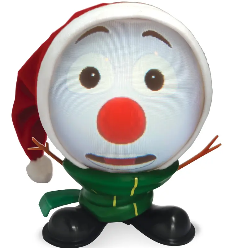 ANIMAT3D Talking Snowman Mr. Chill - USB-Powered Plug'n'Play Table Ornament, Built-in Proj, USB Port, Push Button Control, Speaker, Electronic Drums, Christmas Aesthetic Decor, Family-Friendly Laughs for All Ages, Kid Room Gift, Indoor/Outdoor Use