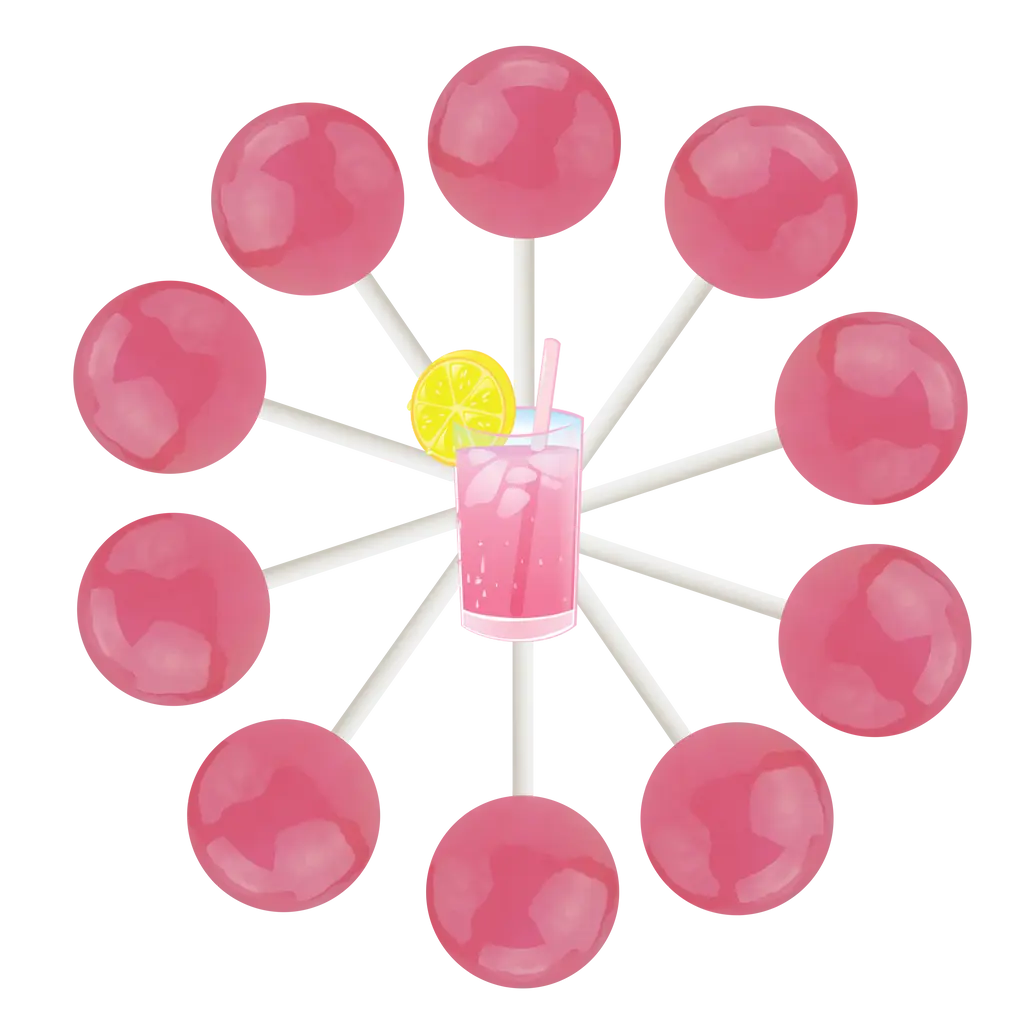 10ct Pink Lemonade Lollipop Bag