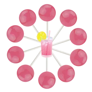 10ct Pink Lemonade Lollipop Bag