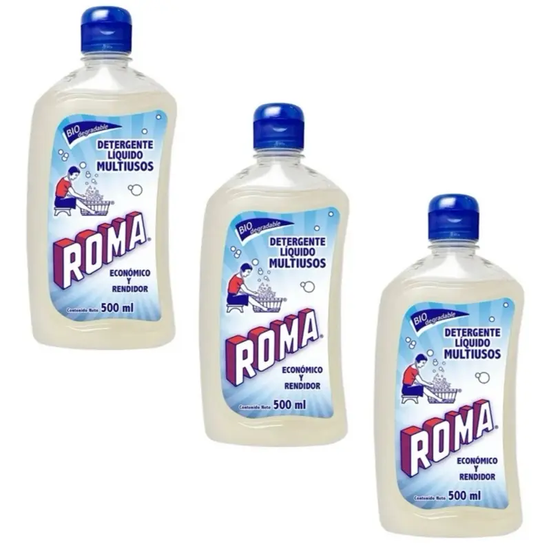 ROMA Liquid Laundry Detergent 500ml 3 Pack Eco-Friendly & Efficient Multi-Purpose Cleaning Solution
