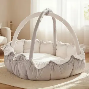 Cloudico 5-in-1 thick and soft play mat for babies, floor mat, tummy time mat, cat bed, dog bed, multi-functional play mat for all stages from newborn to toddler, ball pit, pet bed.