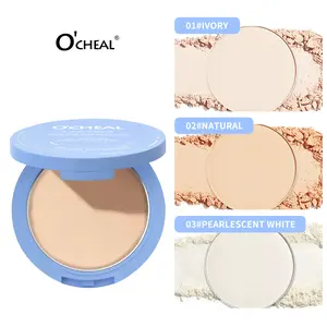 Silky Matte Soft Light Concealer Setting Powder Compact Waterproof Natural Long-Lasting Loose Powder in Ivory Natural & Pearlescent White