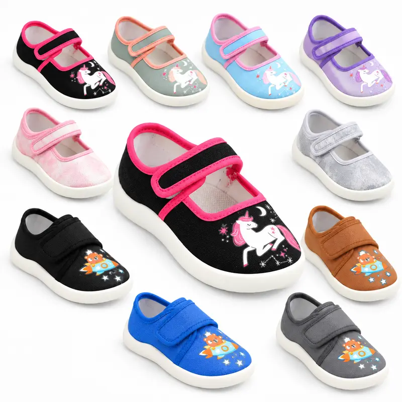 XJYQZFJT Toddler Girls' Casual Sparkly Closed-Toe Ballerina Flats - Fabric Upper, Hook-Loop Strap, Lightweight Textured Sole for Better Traction, 6-7 Years, All Seasons, Comfortable Feel, Dress Match Party Wear (Silver,Pink,Rainbow,Purple)