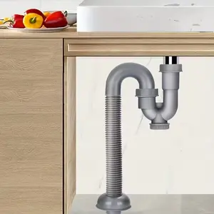 1pc Washbasin Drainage Anti-Odor Downpipe, Hand Basin Drain U-Shaped Hose, Leakproof Plug Pipe Accessory for Bathroom