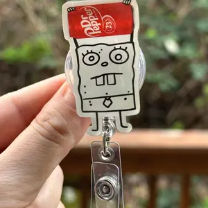 Doodle Bob Doctor Pepper Soda - Nurse badge reel, RN, MD, Paramedic, RT, Phlebotomist, healthcare work accessory