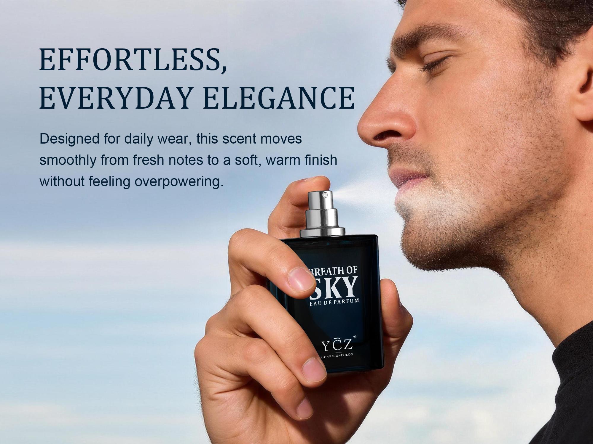 【New Arrival】YCZ Breath of Sky Eau de Parfum Unisex 50ml Fresh Airy Scent Premium Aromatic Woody Fragrance with Orange Blossom Rose Vanilla Amber Musk for Him & Her Elegant Arabian Perfume Luxurious Gift