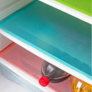 4-Pack Refrigerator Liner Anti-Slip Mats, Washable Mats, Refrigerator Liner Liner Waterproof and Oil-Proof, Refrigerator Liner Shelves, Freezer Glass Shelf Cabinet Drawer Cover Mats, Cuttable Anti-Sewage Refrigerator Mats Multi-Pack