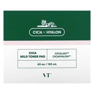 VT Cosmetics Cica Mild Toner Pad, 60 Pads, 130 ml