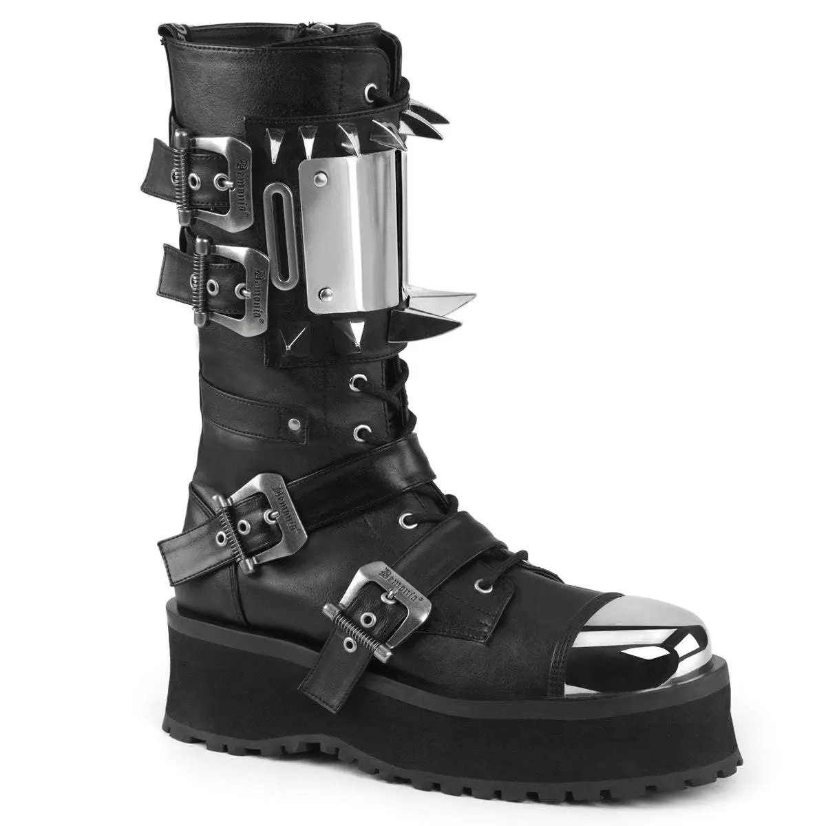 Demonia Men's Gravedigger-250 Black Vegan Leather Ankle Boots Demonia Men's Gravedigger-250 Black Vegan Leather Ankle Boots