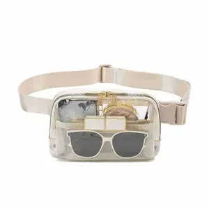 Transparent fanny pack New nylon waterproof outdoor sports running fanny pack Oblique span men's and women's fanny pack