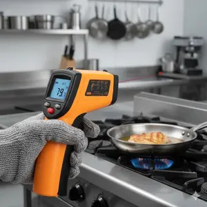Industrial-Grade Portable Laser Thermometer: Instant Read High-Precision Infrared Temp Gun for Kitchen Baking BBQ Auto Repair Engine Electrical Maintenance Durable Non-Slip Tool