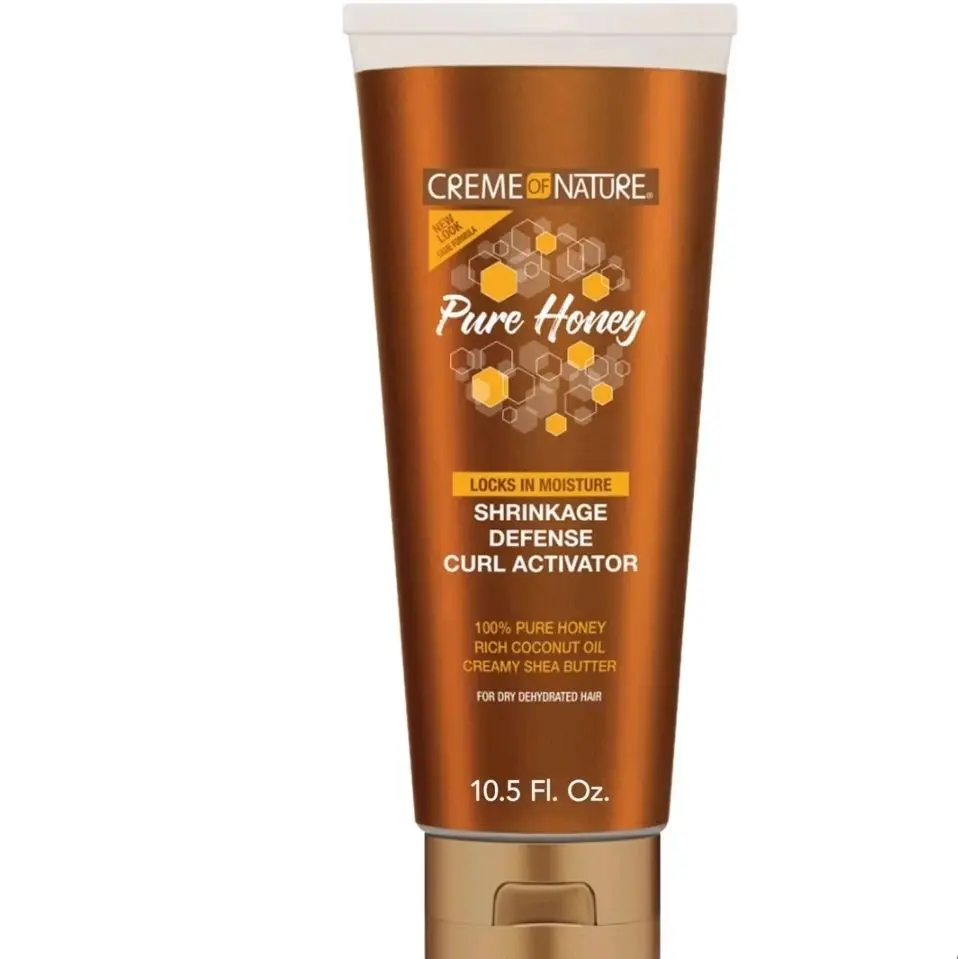 Creme Of Nature Pure Honey Shrinkage Defense Curl Activator 10.5 Ounce Tube with Coconut Oil & Shea Butter for Dry Hair