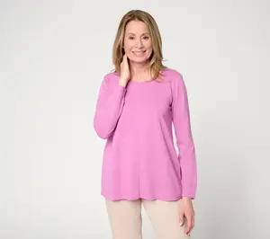 LOGO Principles by Lori Goldstein Sun Faded Seam Detail Top