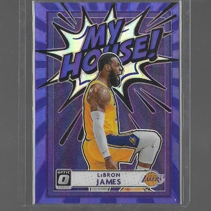 2020-21 Panini Donruss Optic LeBron James #4 "My House!" Purple Prizm Trading Card