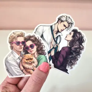 Dramione Book Sticker - Waterproof Glitter or Glossy Stickers 2.75" Size Customizable for Kindle Book or Tablet Durable Stylish Design