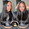 Yaki Straight V Part Layered Wig 250% Density Glueless No Leave Out Synthetic Hair Wig 22 Inch Beginner Friendly