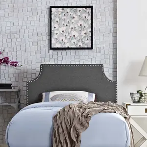 Modway Laura Twin Upholstered Fabric Headboard in Gray