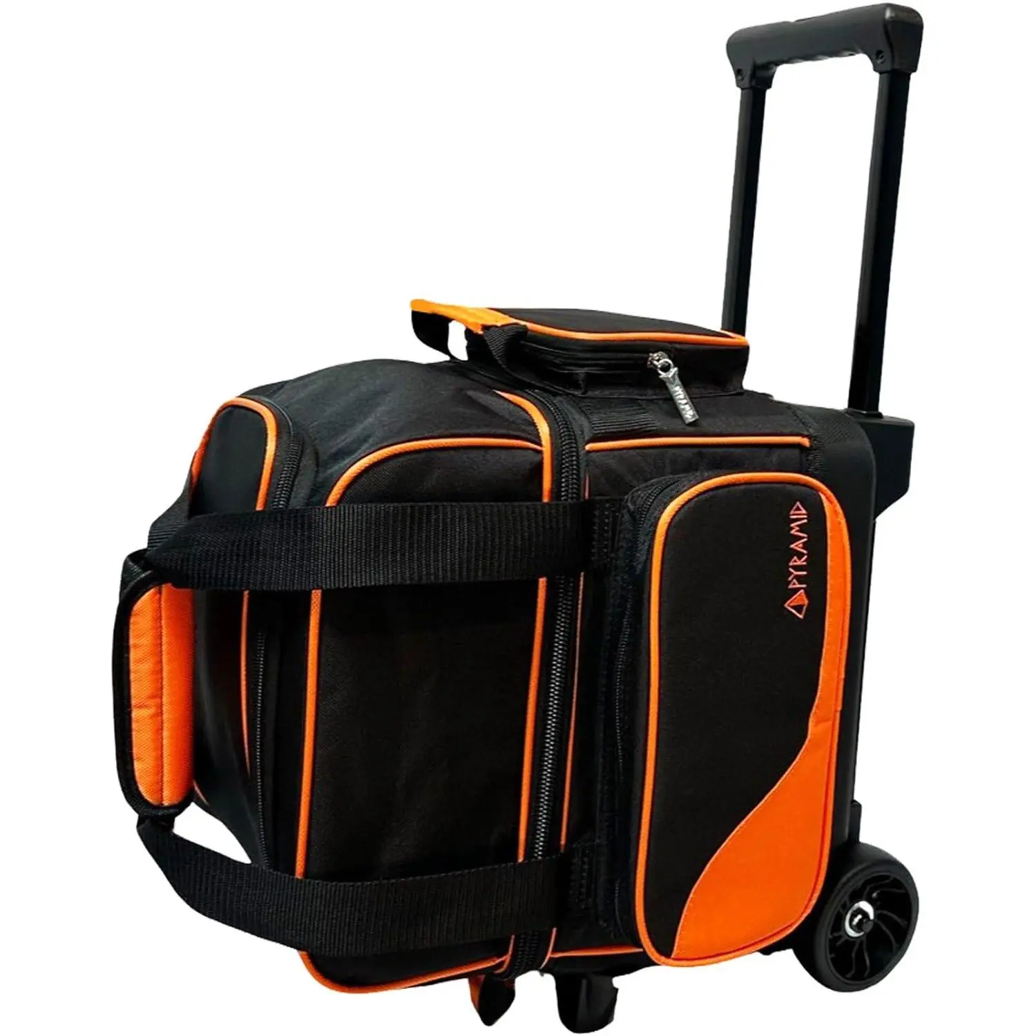Pyramid Path Pro Deluxe Single Roller Bowling Bag With Separate Shoe Compartment (Up To US Mens Size 11), 2 Large Accessory Pockets, Padded Foam Ball Insert, Lifting Handles and Locking Square Handle