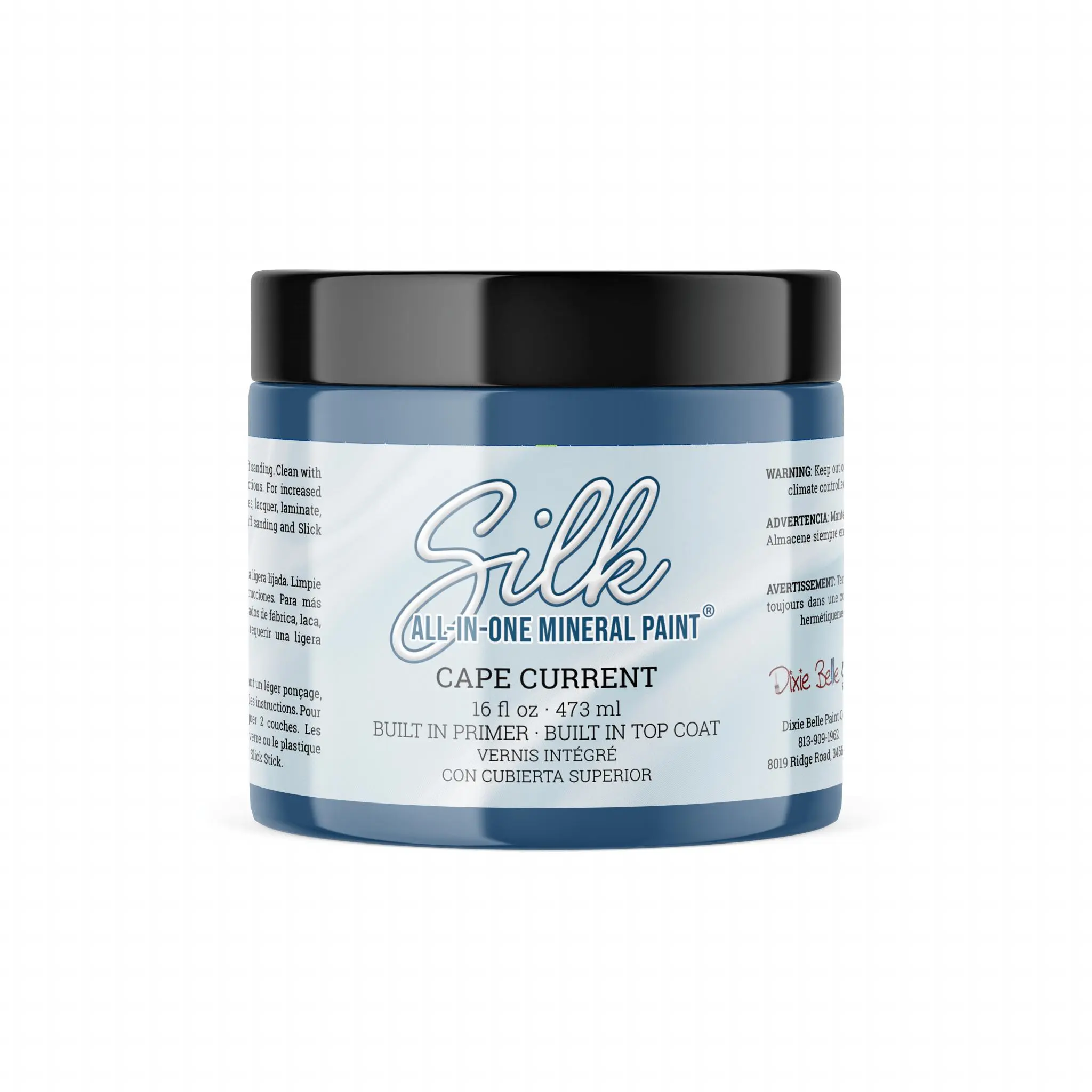 Dixie Belle Silk All-in-One Mineral Paint | Cape Current (16oz) | All-in-One Water Based Primer + Topcoat | Durable Furniture Paint | Low Reflective Finish