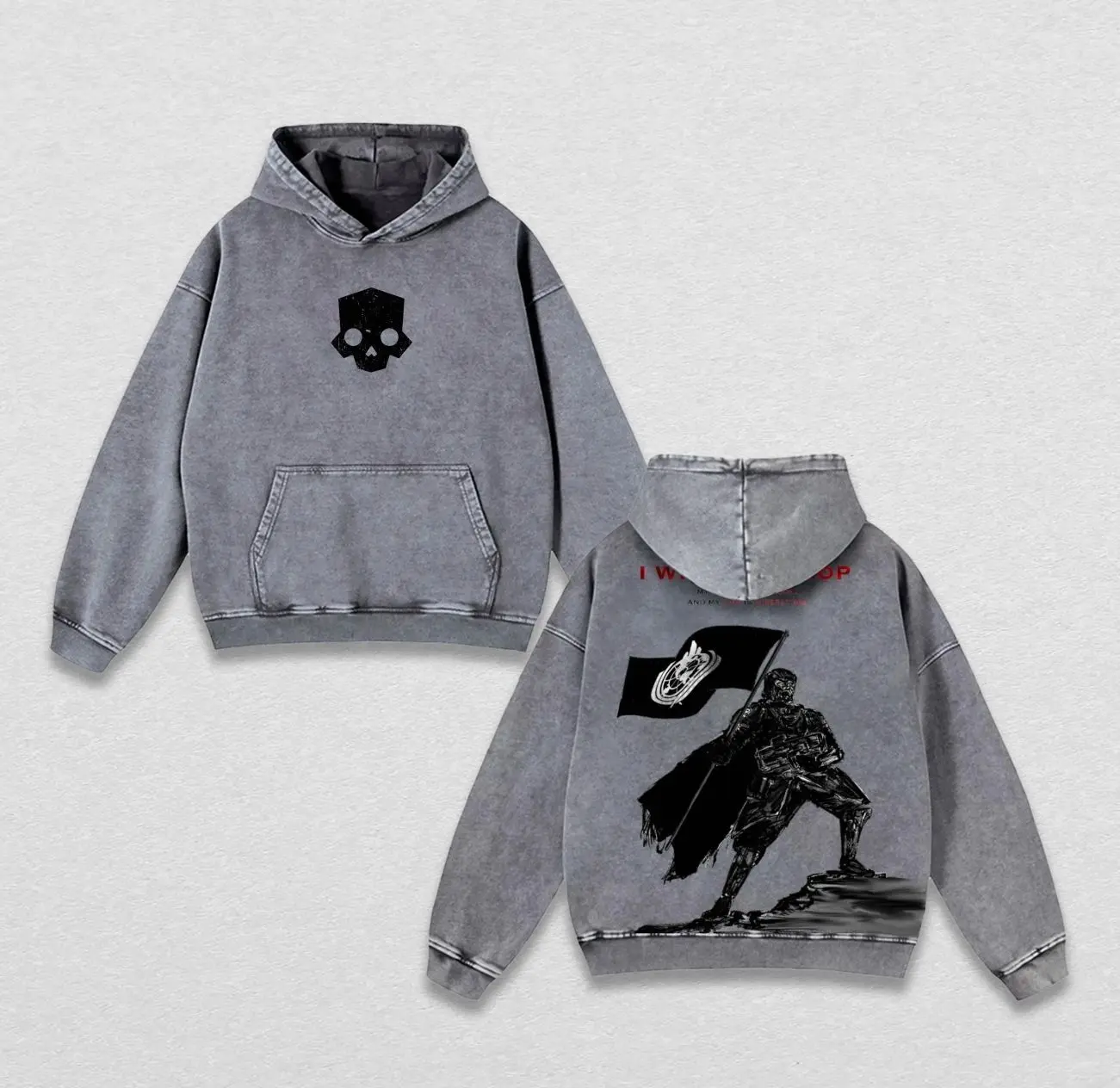 Helldivers 2 Washed Hoodie – Unisex Cotton Pullover Featuring The Taste of Freedom Graphic, Streetwear for Gamers QP3