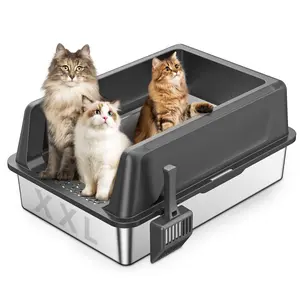Seriously Huge Stainless Steel Litter Boxes Say Goodbye to Stinky Odor-Free-Your Cat’s New Favorite Spot