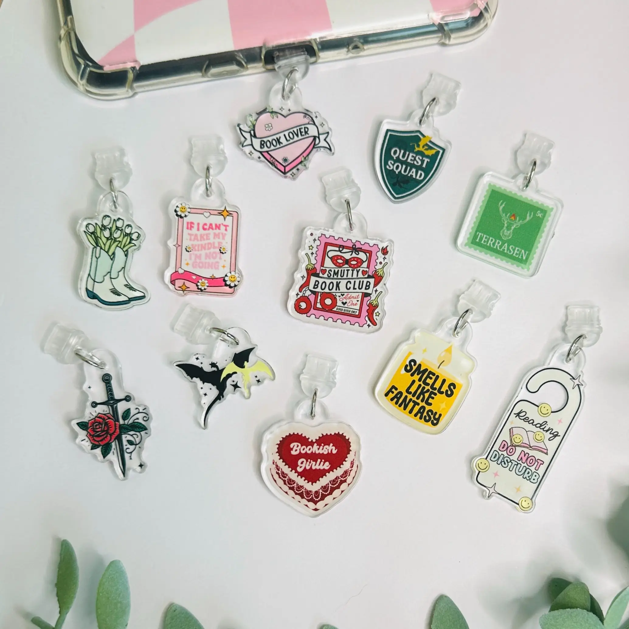 Kindle Charms Kindle Accessories Bookish Gifts Mini Keychains Phone Charm