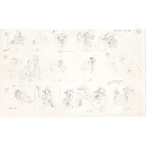 Hercules Walt Disney Production Animation Drawing Used to Make an Episode Wendell Washer A52