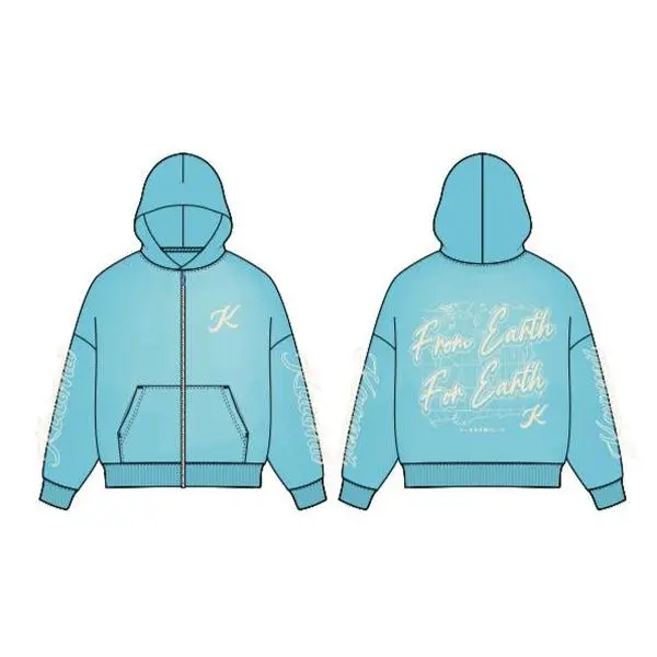 KML F.E.F.E Boxy Zip-Up Hoodie (Baby Blue)