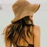 Women's Solid Color Straw Hat, Summer Outdoor Hat, Casual Outdoor Sun Protection for Women & Girls, Fashion Accessories for Traveling & Beach Vacation