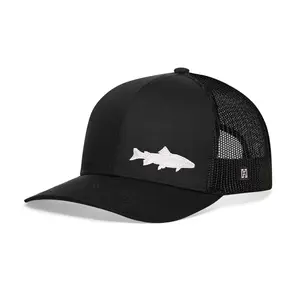 Steelhead Fish Trucker Hat  |  Black Steelhead Fish Snapback