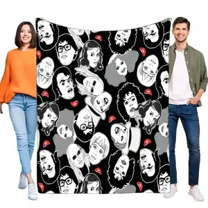 The Rocky Horror Picture Show Blanket, Super Soft Cozy Fleece Throw, Cult Movie Iconic Characters Red Lips Print, Halloween Fan