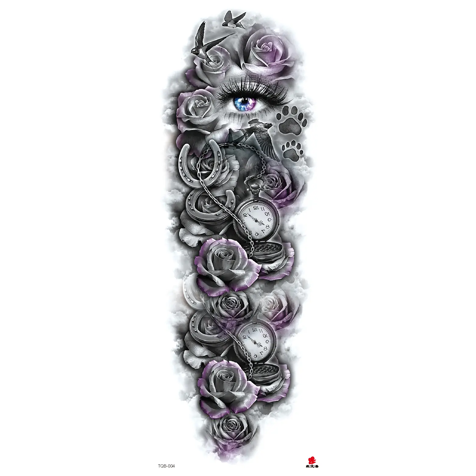 Crown Lion Full-Arm Waterproof Temporary Tattoos - Skin-Adhesive, Nontoxic, Pre-Packaged - In-Stock Wholesale Manufacturer for Cross-Border Supply, Skin-Adhesive Temporary Tattoos, Nontoxic Temporary Tattoos