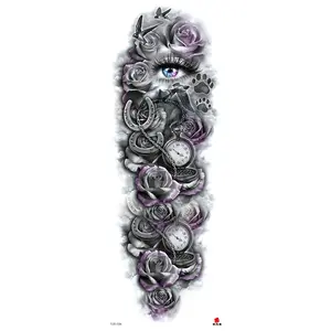 Full-arm tattoo sticker manufacturer, wholesale in stock, crown lion waterproof tattoo stickers, cross-border supply